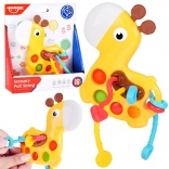 Jouet sensoriel 3-en-1 girafe avec éléments coulissants et pop it