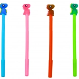 Stylo à bille dinosaure avec embout, encre noire, assorti rose bleu 0,5 mm