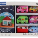 Set de transport pour enfants avec tapis en tissu et 6 véhicules