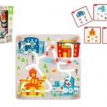 Labyrinthe éducatif en bois 2‑en‑1 ville et recyclage CLASSIC WORLD 30 × 30 cm