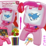 Tableau de dessin double face avec projecteur – rose