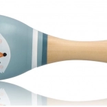 Maraca en bois bleue motif renard
