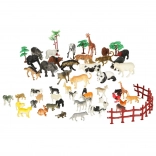 Ensemble de figurines d’animaux pour zoo et ferme, 59 pièces dans une boîte