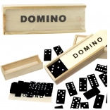 Domino en bois dans une boîte, 32 pièces noires
