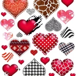 Petit ensemble de patchs à repasser en forme de cœurs
