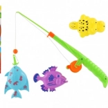 Jeu de pêche magnétique pour enfants avec canne et 3 animaux, assortiment de couleurs