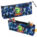 Trousse à crayons Space Dino bleue 20 x 8 cm