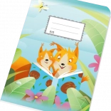 Cahier scolaire A5 ligné 10 feuilles Écureuils 12 mm