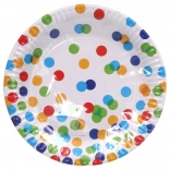 Assiettes en papier à pois 23 cm - lot de 6