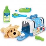 Woopie ensemble portable de petit vétérinaire avec chiot en peluche et caisse de transport, 6 pièces