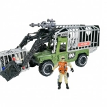 Soldat chasseur de dinosaures – set avec camion et cage 40 cm