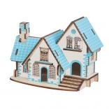 Puzzle 3D en bois – maison bleue