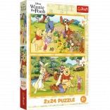 Puzzle 2x24 Disney Winnie l’Ourson - Une journée au jardin