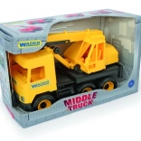 Camion-grue en plastique Middle Truck 40 cm, jaune – WADER