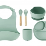Set de repas en silicone pour enfants MoMi AMI vert