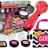 Coffret beauté avec trousse, masseur et rouge à lèvres