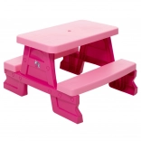 Table de jardin pour enfants Dorex avec bancs, rose