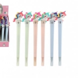 Stylo lumineux avec licorne, en plastique, 3 couleurs