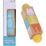 Petit Collage jouet rotatif en bois avec motifs d’animaux