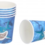 Gobelets en papier FÊTE REQUIN 250 ml (6 pcs)