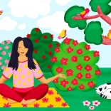 Puzzle apaisant Yoga au parc 1000 pièces