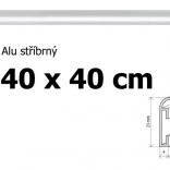 Cadre en aluminium argenté 40x40 cm