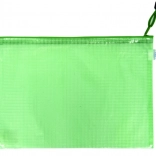 Pochette zippée A4 à maille, verte