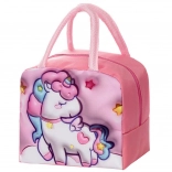 Sac isotherme pour goûter avec licorne, rose, 23 cm