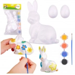 Kit de peinture pour décorations en polystyrène Lapin et 2 œufs