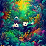 Puzzle Ciel des Pandas 1000 Pièces