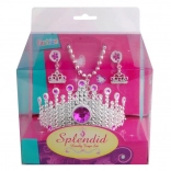 Set pour petites princesses – couronne rose, collier et boucles d’oreilles