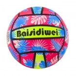 Balle en caoutchouc à motifs de feuilles rose et bleue 24 cm