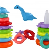 Tour empilable colorée avec 8 anneaux – girafe, 29 × 14 × 14 cm