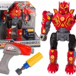 Robot à visser avec perceuse, tournevis, lumières et sons – rouge