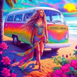 Puzzle Hippie Au cœur 1000 pièces