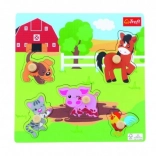 Mini puzzle en bois Ferme, 5 pièces