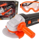 Ensemble d'outils pour enfants avec meuleuse à piles et lunettes de protection