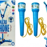 Set karaoké pour enfants avec double microphone sur trépied – bleu