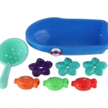 Set de bain avec petit bateau, passoire et animaux marins
