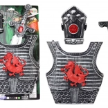 costume de chevalier avec armure, épée et protège-tibia pour enfants