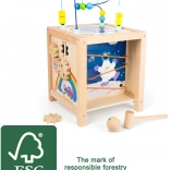 Cube d’activités motrices en bois pour enfants