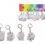 Porte-clés acrylique avec paillettes et liquide – assortiment de motifs
