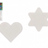 Plaques pour perles à repasser Hama MIDI – étoile et cœur, plastique, 2 pcs