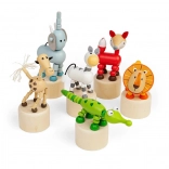 Bigjigs Toys animaux à presser en bois Safari