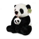 Panda en peluche avec son bébé 27 cm éco‑responsable