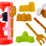 Set de jouets de sable avec moulin, moules et arrosoir – rose