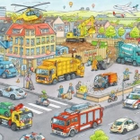 Puzzle Ravensburger véhicules en ville 100 pièces