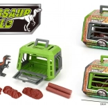 Figurine de dinosaure 16 cm dans une cage avec accessoires