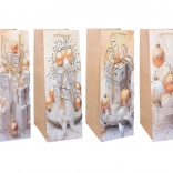Sac cadeau pour bouteille Noël M 12 × 35 × 9 cm