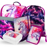 Baagl ensemble scolaire Zippy Royaume de la licorne – cartable, trousse, sac, chemises et boîte à goûter
